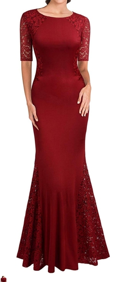 Dark Red Long Formal - Picture 3 of 4